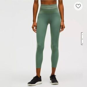 Lululemon License to Train HR Tight 25” Logo Grey Eucalyptus Size 14 NWT